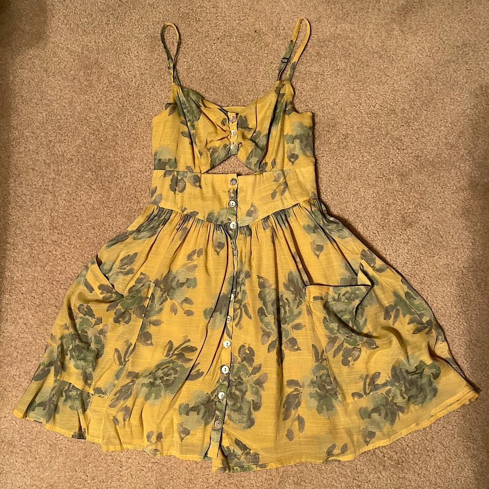 Urban Outfitters Kimchi Blue Yellow Floral Dress